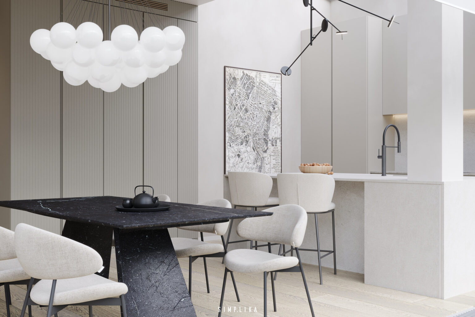 Apartament 140 m2 na Śródmieściu, projekt wnętrza Simplika