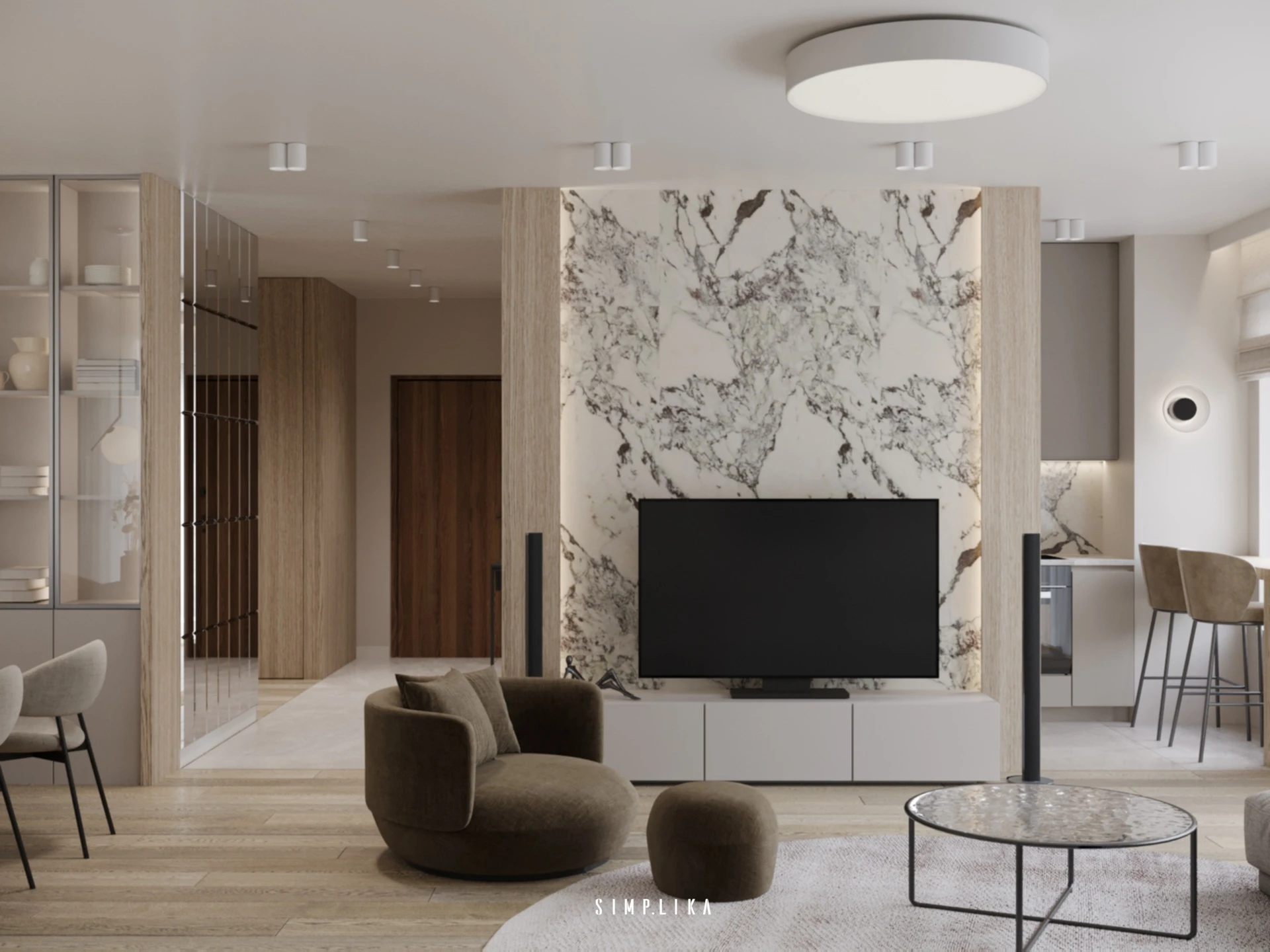 Projekt wnętrza: Apartament 113 m2 na Woli, architekt wnętrz Wola